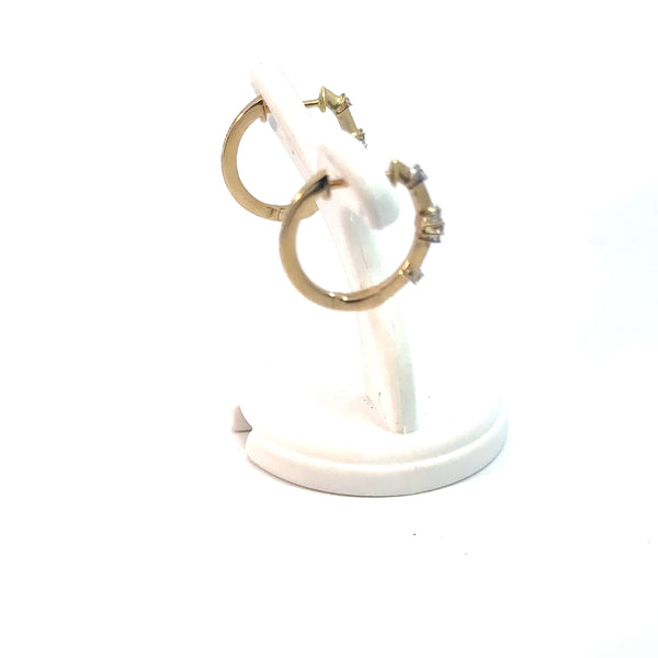 14 kt Yellow Gold diamond earrings