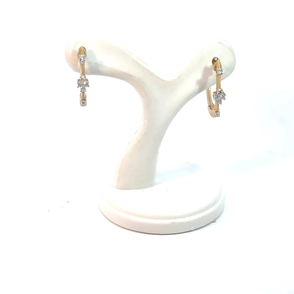 14 kt Yellow Gold diamond earrings