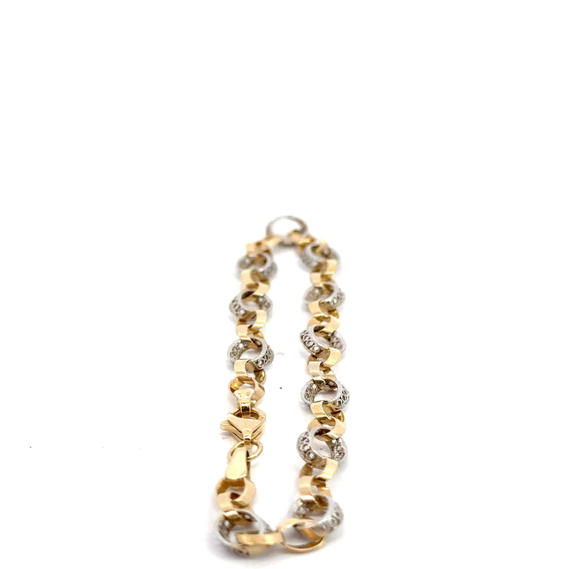 Two-Tone 14K Gold Bracelet – 8" (3.6g)