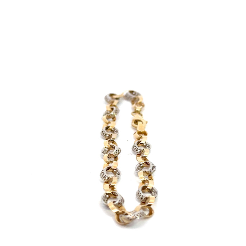 Two-Tone 14K Gold Bracelet – 8" (3.6g)