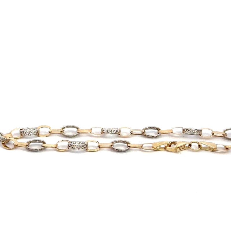 Two-Tone 14K Gold Bracelet – 8" (3.6g)