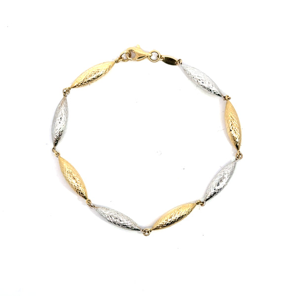 Tri-Color 14K Gold Bracelet – 8" (3.3g)