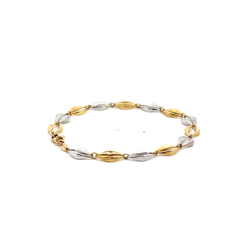 Tri-Color 14K Gold Bracelet – 8" (3.6g)