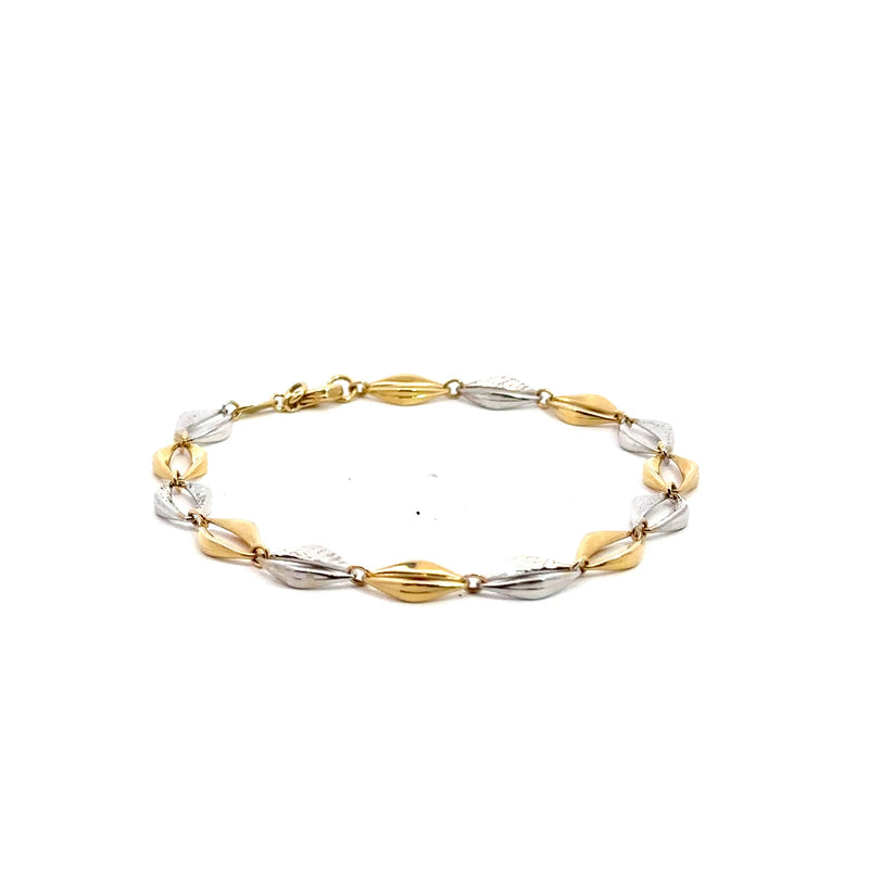 Tri-Color 14K Gold Bracelet – 8" (3.6g)