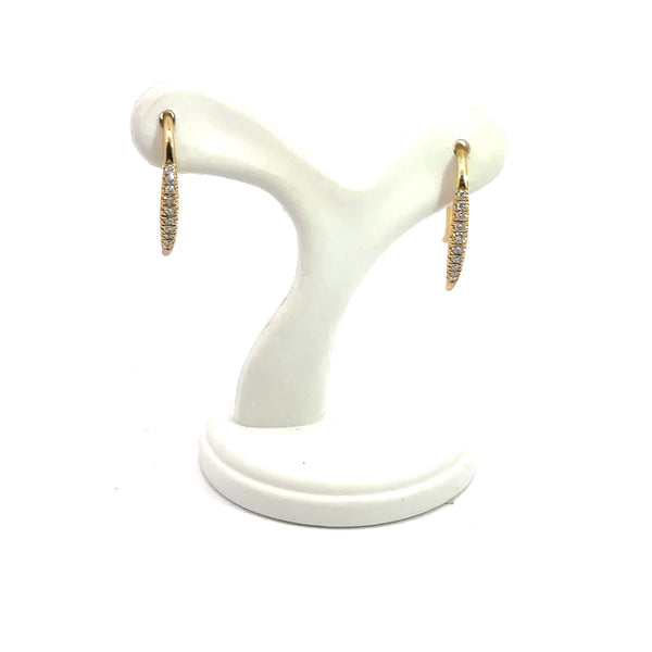 Banana Shaped Yellow Gold Diamond Earrings