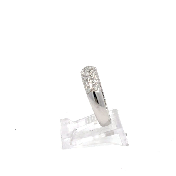 14K Gold Diamond Ring with Two Rows of Square Diamonds – 10pt, 5.8g