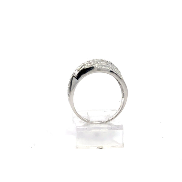 14K Gold Diamond Wave Ring – 15pt, 4.34g