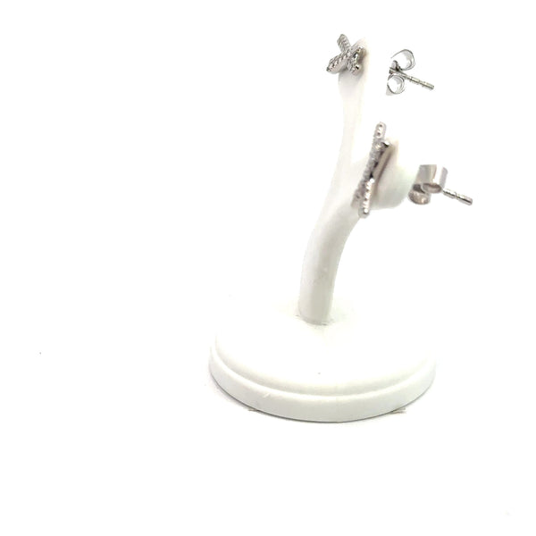 X shaped Diamond Earrings 14kt