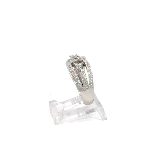14K Gold Diamond Ring with Interlocking Branches &amp; Floral Accents – 50pt, 6.3g