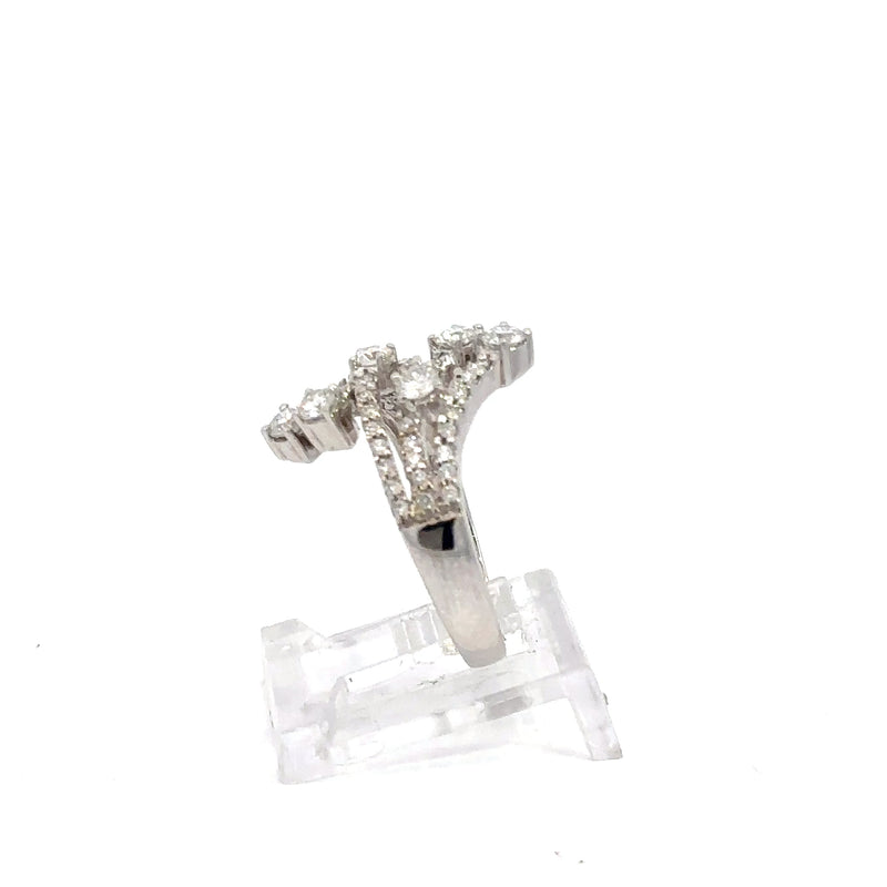 14K Gold Diamond Ring with Branching Design – 75pt, 4.5g