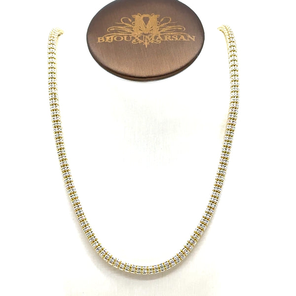 Diamond Cut Barrel Gold Chain (GCH028-28)
