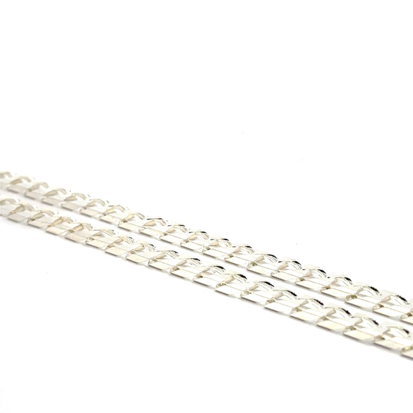 Silver Square Cuban Link Chain (SCH040-24)