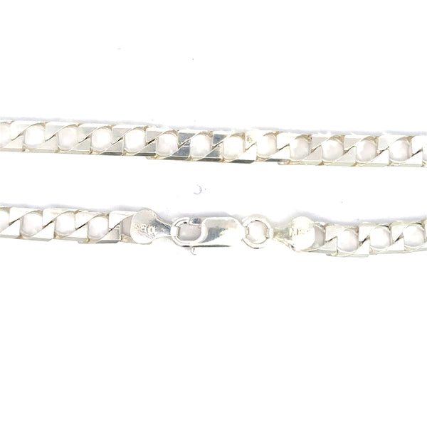 Silver Square Cuban Link Chain (SCH040-24)