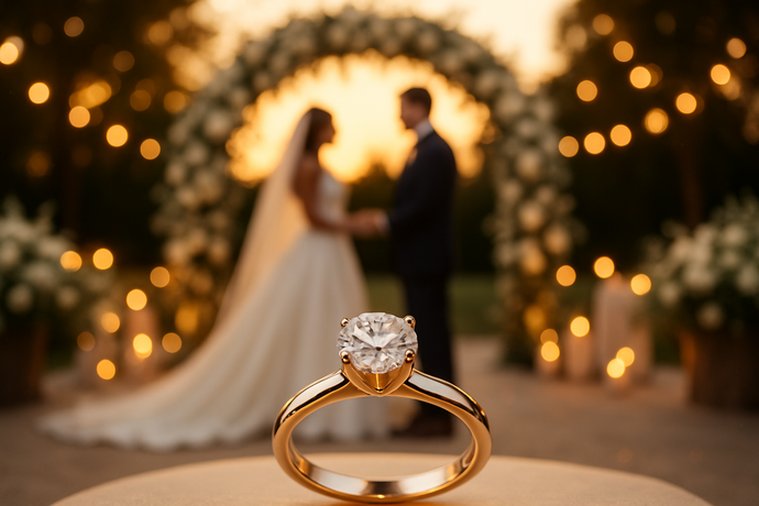 A wedding with a wedding ring 